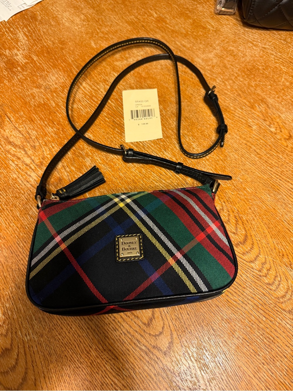 Dooney & Bourke Tartan Plaid Crossbody in Green, Red & Black